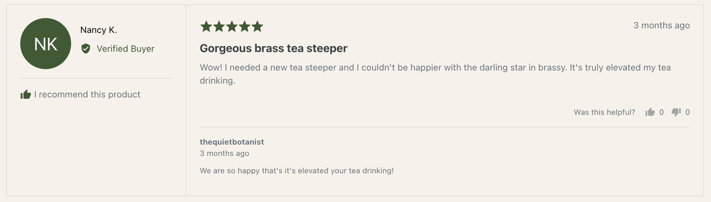 The Quiet Botanist - Tea Steeper - Star