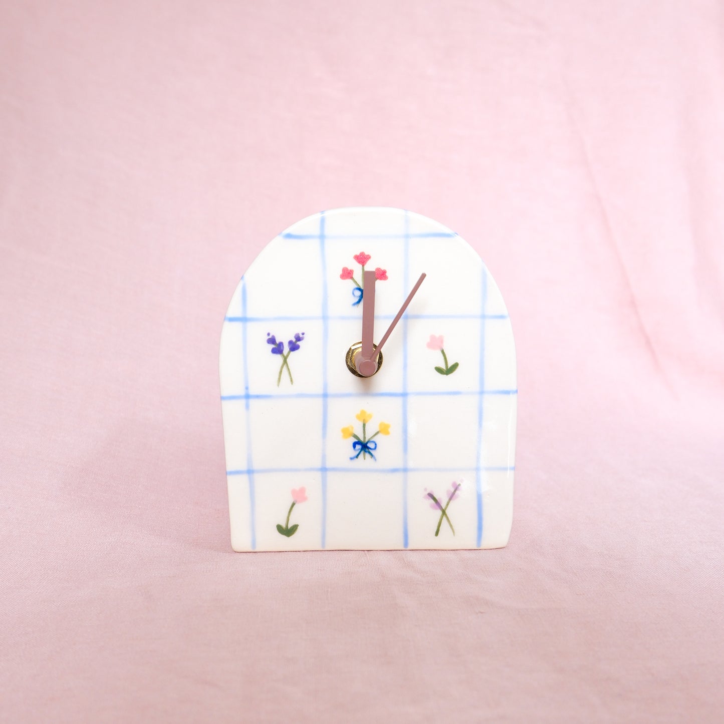 Flower Wallpaper Mantle Clock