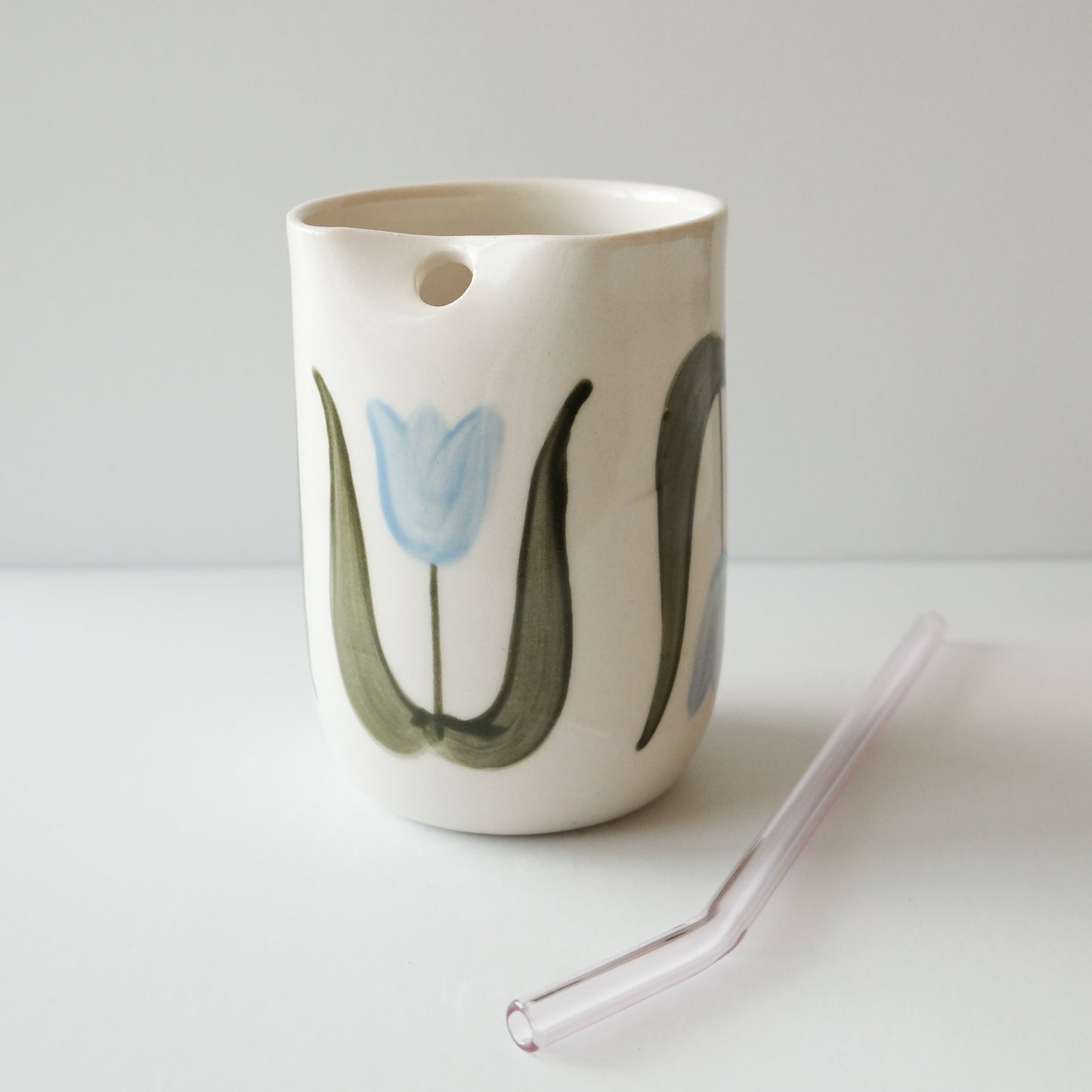 Blue Tulip Straw Tumbler