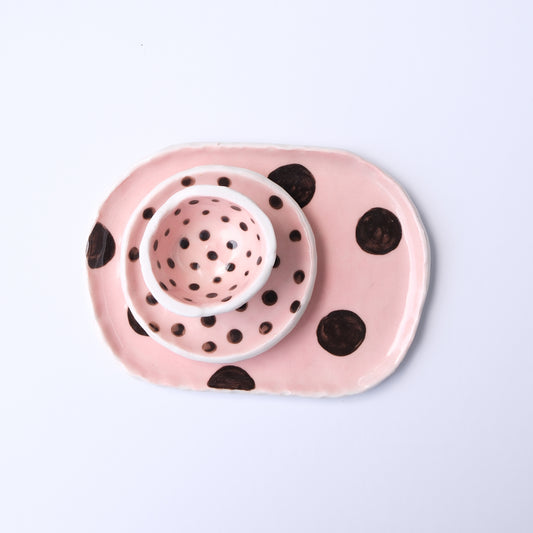 Pink Polka Dot Tray