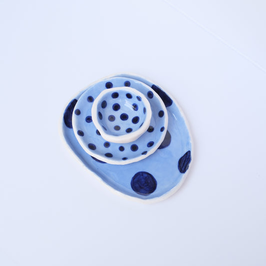 Small Blue Polka Dot Tray