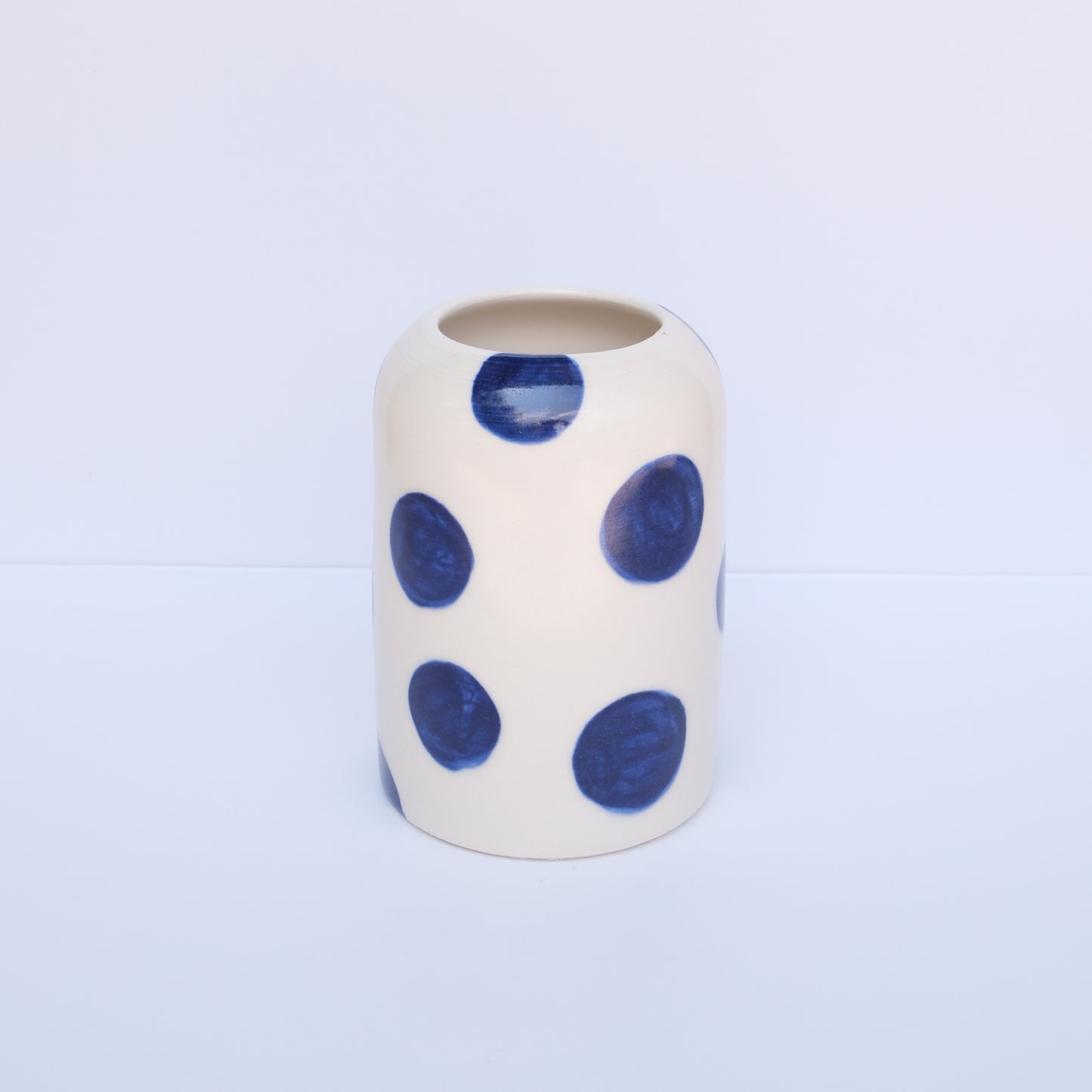 Blue Polka Dot Bud Vase