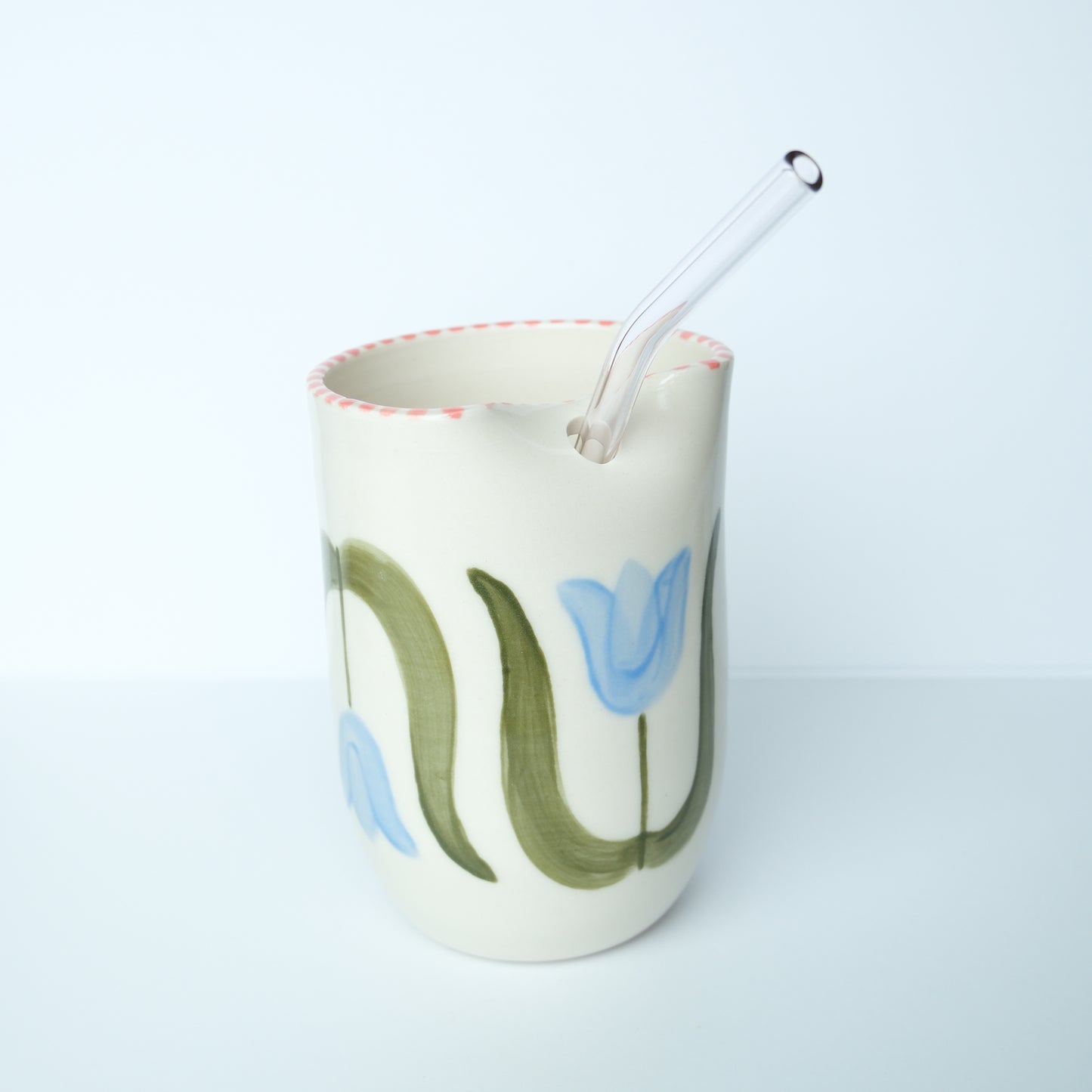 Blue Tulip Straw Tumbler