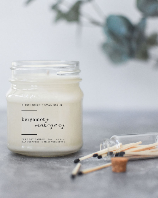 Birchouse Botanicals - Bergamot & Mahogany 8 oz. Soy Candle