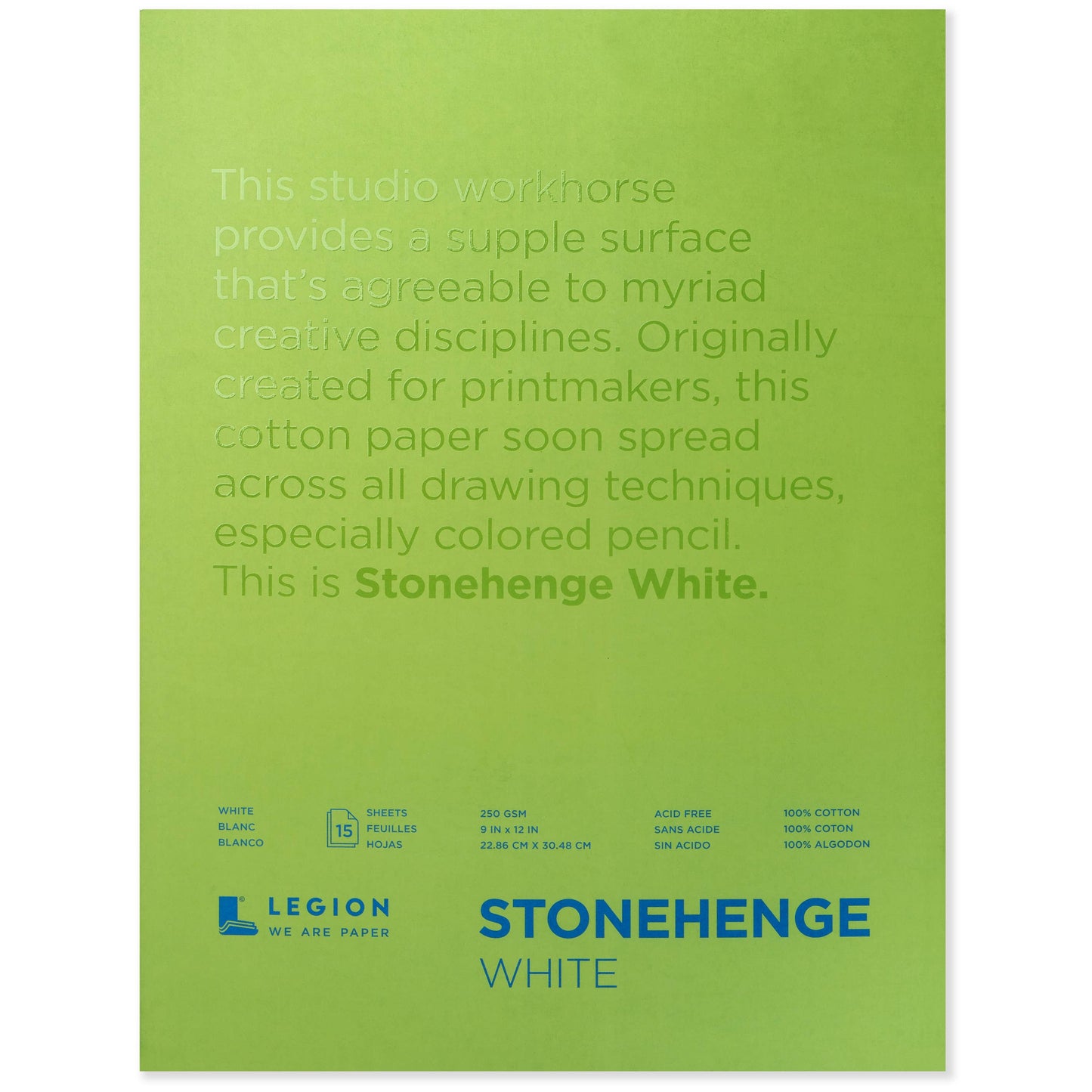Legion Paper - Stonehenge White Paper Pad for Colored Pencil & Mixed Media