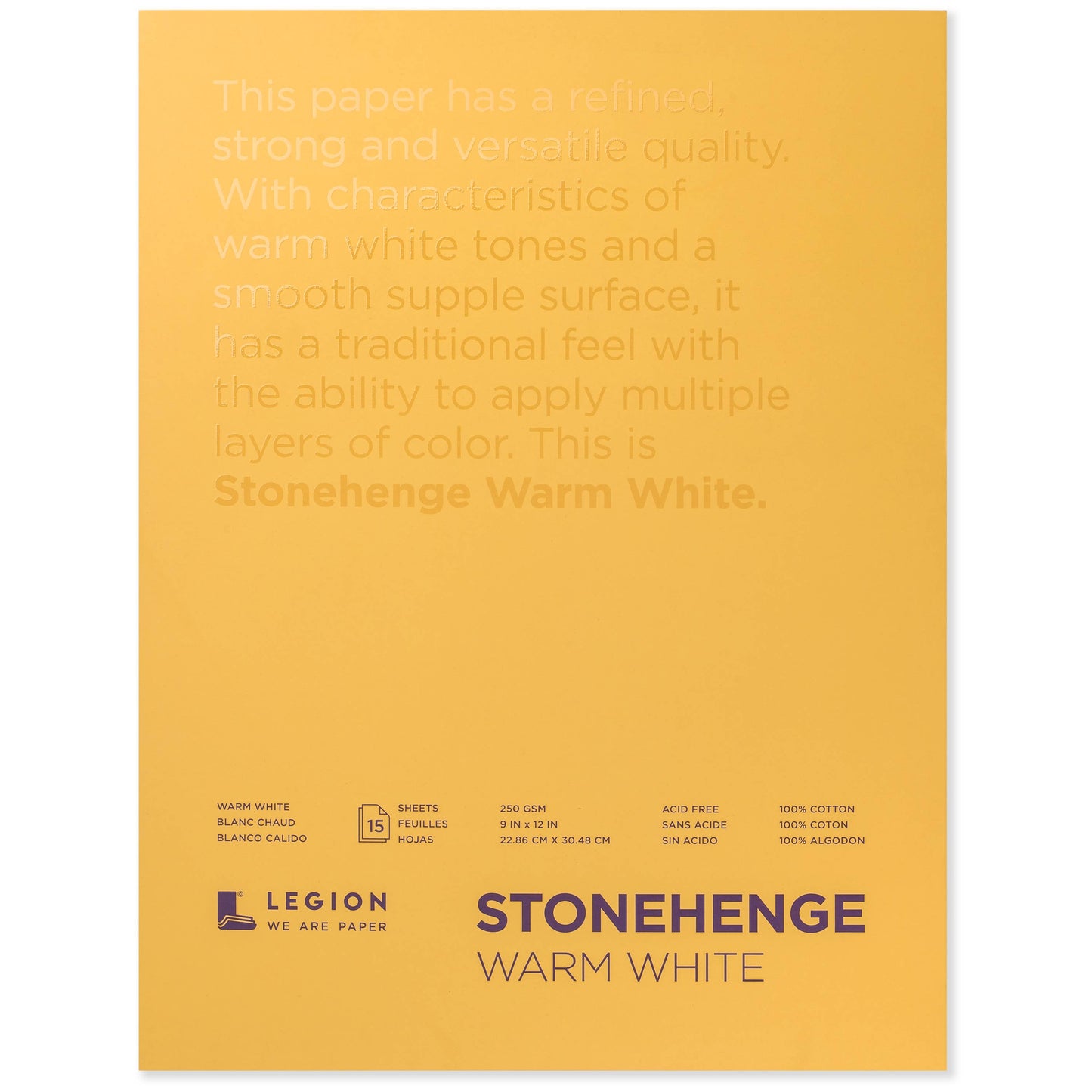 Legion Paper - Stonehenge Warm White Cotton Pad for Drawing, Pastel & Ink