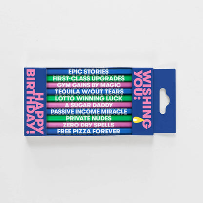 54 Celsius - Wishing You: Cheeky Edition - Long Birthday Candles, 10 Pack