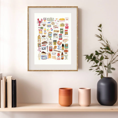 Sarah Wormann Art - Local New England Foods - Art Print - Fluff & More