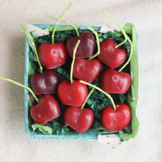 Happy Organics - Beeswax Dark Red Cherry Birthday Candle 10ct