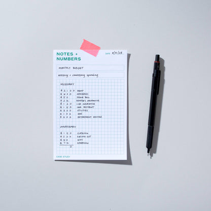 Case Study - Gridded Notepad – Tear-Off Pad for Notes, Lists & Sketches