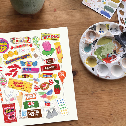 Sarah Wormann Art - Retro Candy Collection - Nostalgia Art Print