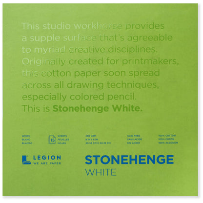 Legion Paper - Stonehenge White Paper Pad for Colored Pencil & Mixed Media