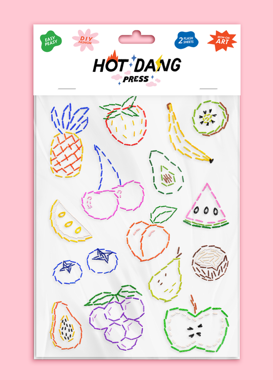 Hot Dang Press - Fruit Embroidery Sheet Set