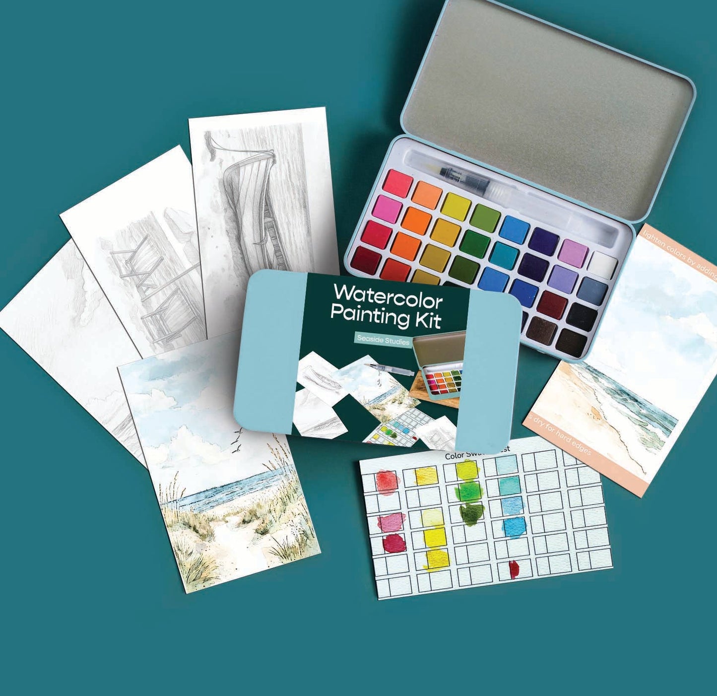 Cate Paper Co. - Seaside Studies watercolor painting kit