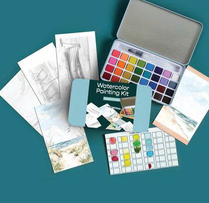 Cate Paper Co. - Seaside Studies watercolor painting kit