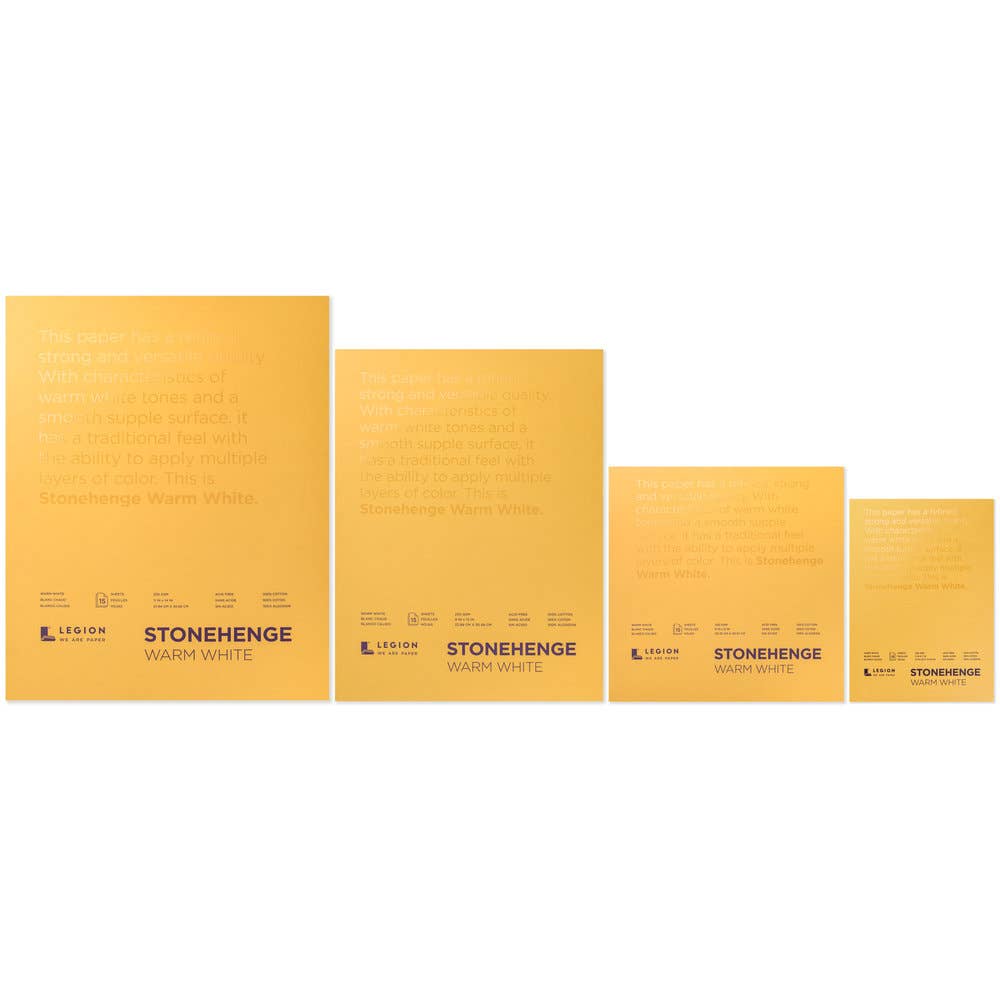 Legion Paper - Stonehenge Warm White Cotton Pad for Drawing, Pastel & Ink