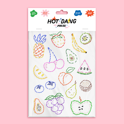 Hot Dang Press - Fruit Embroidery Sheet Set