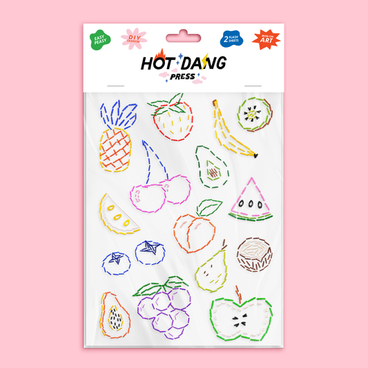 Hot Dang Press - Fruit Embroidery Sheet Set
