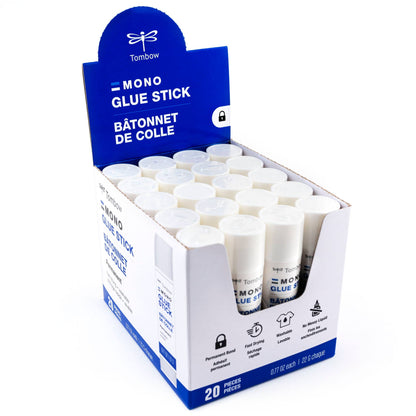 Tombow - MONO Glue Stick, Medium, 20-Piece Display Box