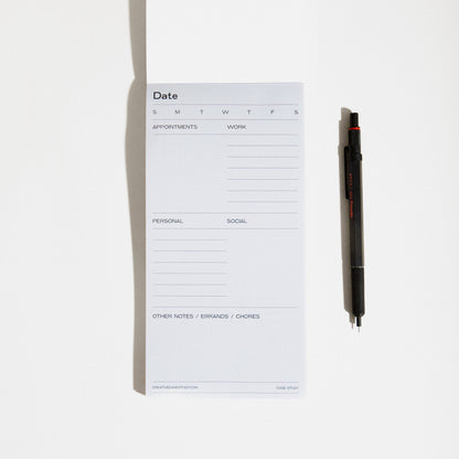 Case Study - Daily Task Notepad Planner - White/Grey