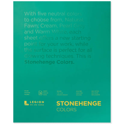 Legion Paper - Stonehenge Colors Cotton Pad for Drawing, Pastel & ink