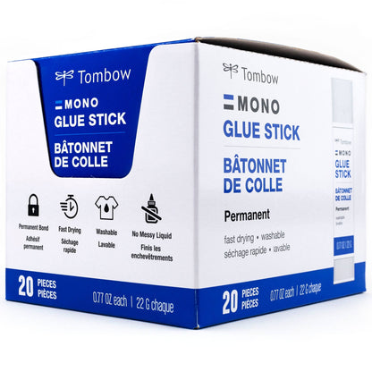 Tombow - MONO Glue Stick, Medium, 20-Piece Display Box