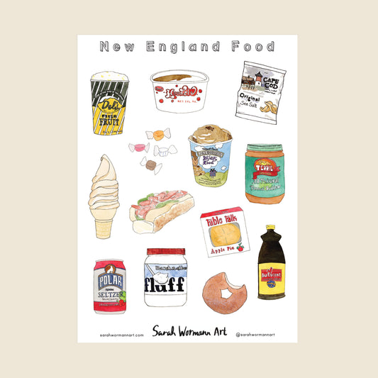Sarah Wormann Art - New England Foods Sticker Sheet