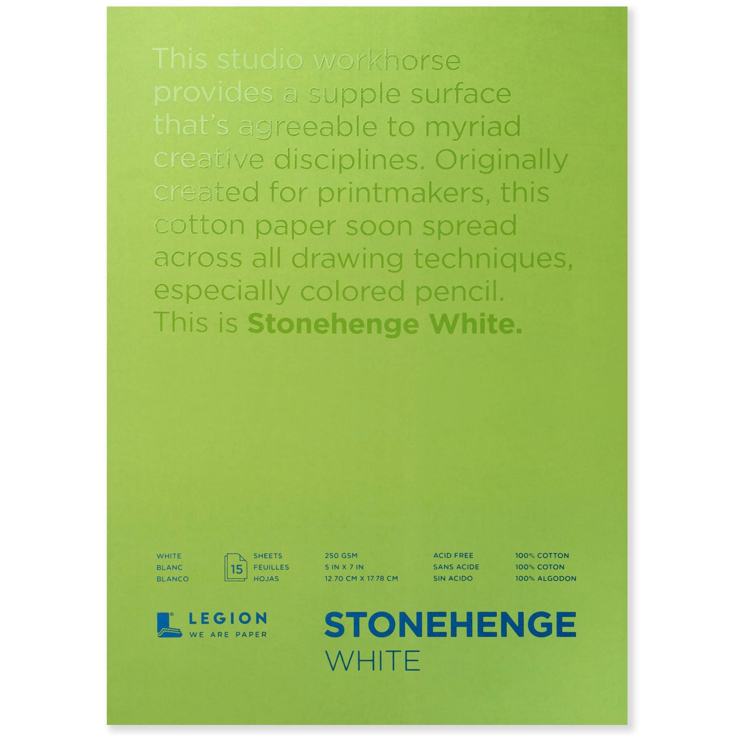 Legion Paper - Stonehenge White Paper Pad for Colored Pencil & Mixed Media
