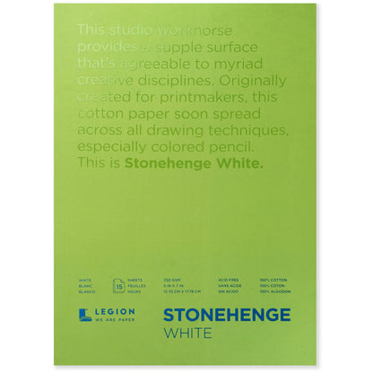 Legion Paper - Stonehenge White Paper Pad for Colored Pencil & Mixed Media