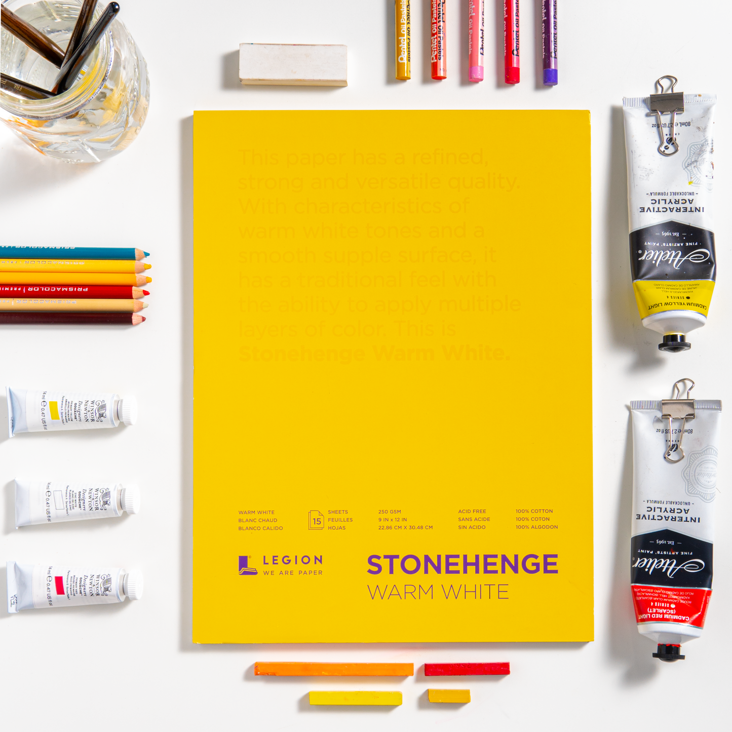 Legion Paper - Stonehenge Warm White Cotton Pad for Drawing, Pastel & Ink