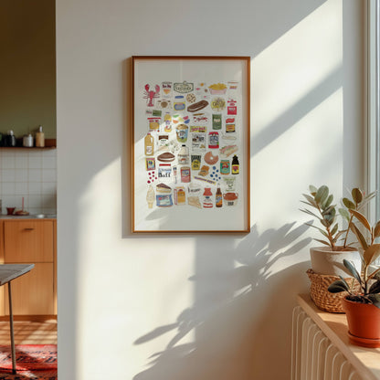 Sarah Wormann Art - Local New England Foods - Art Print - Fluff & More
