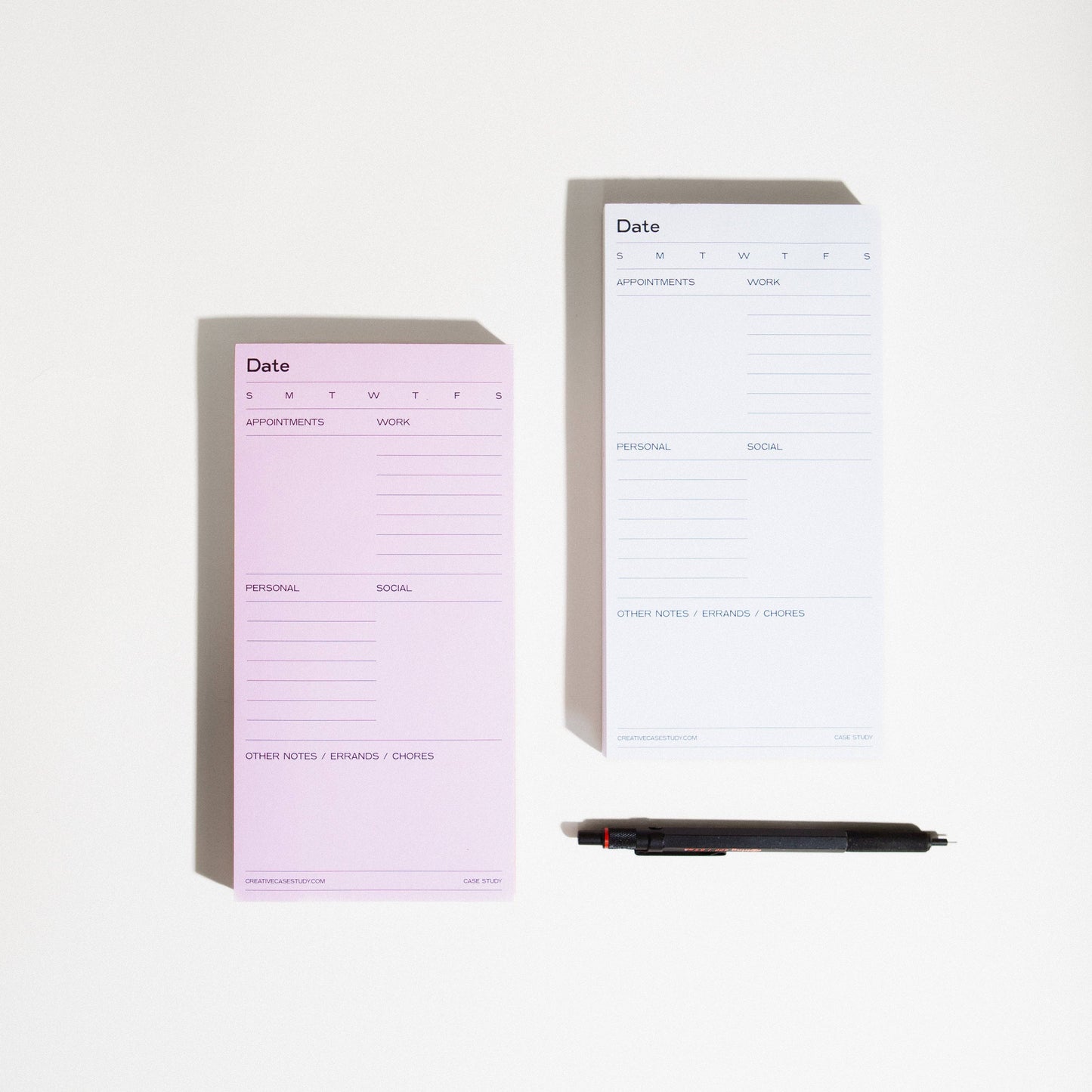 Case Study - Daily Task Notepad Planner - White/Grey