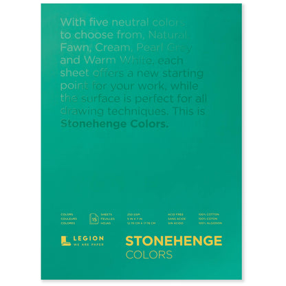 Legion Paper - Stonehenge Colors Cotton Pad for Drawing, Pastel & ink