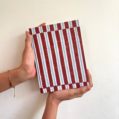 Casa Amarosa Handmade Paper Journal Notebook - Red and White