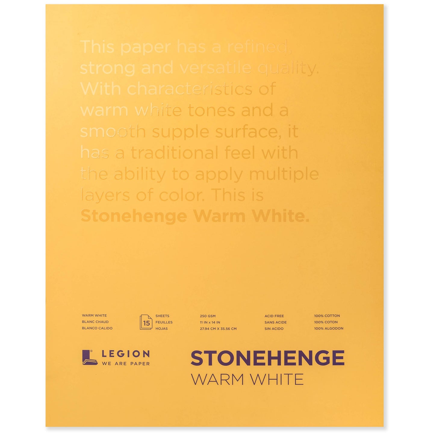 Legion Paper - Stonehenge Warm White Cotton Pad for Drawing, Pastel & Ink