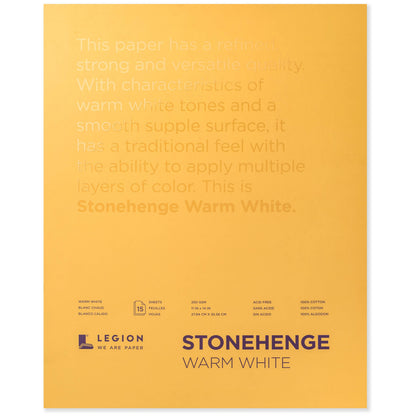 Legion Paper - Stonehenge Warm White Cotton Pad for Drawing, Pastel & Ink