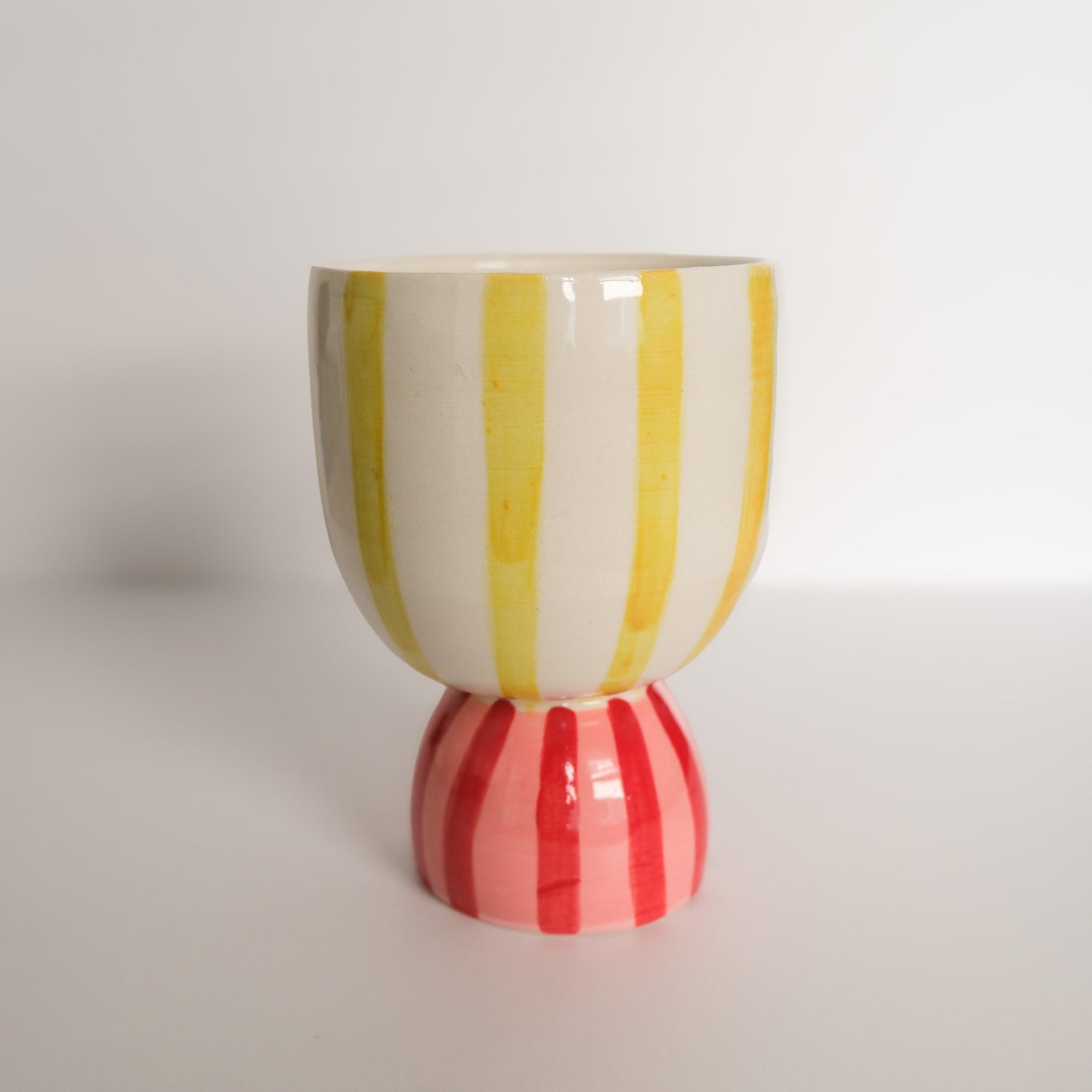 Yellow Stripe Wine Cup