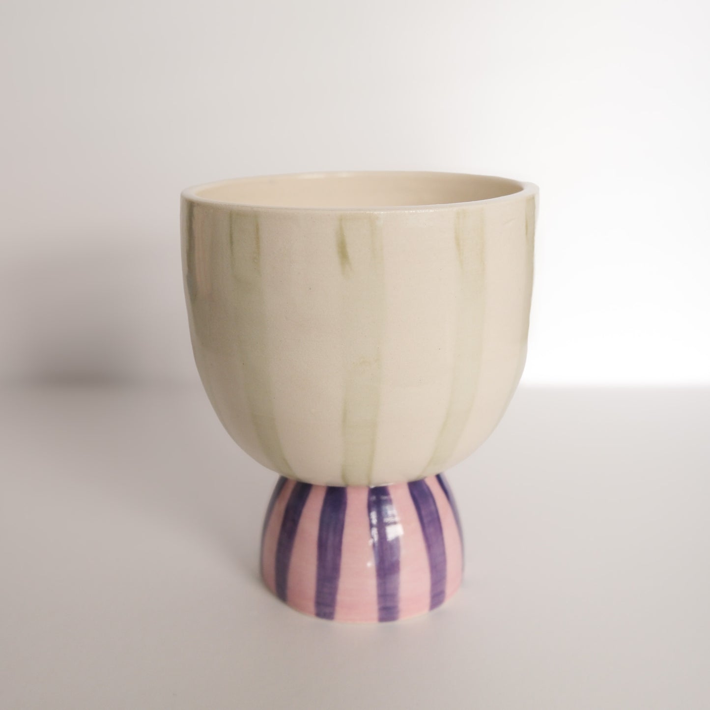 Green Stripe Wine Cup