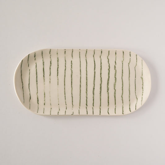 Green Stripe Tray