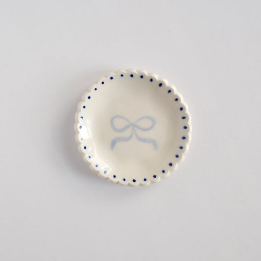 Blue Bow Ring Dish