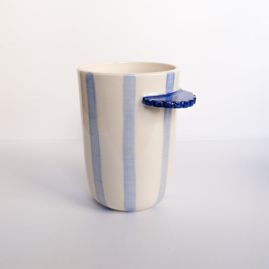 Blue Stripe Tall Nubby Cup