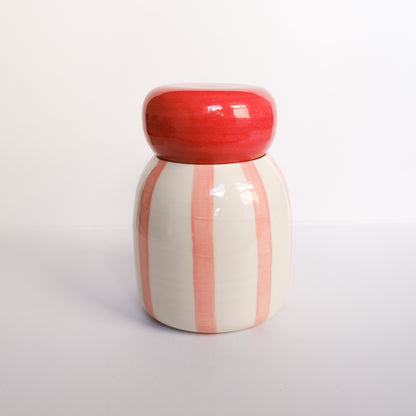 Pink Stripe Jar