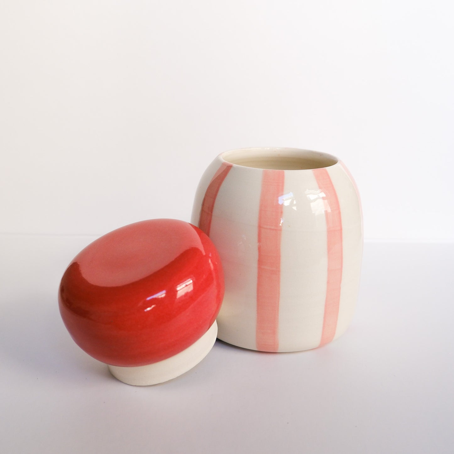 Pink Stripe Jar