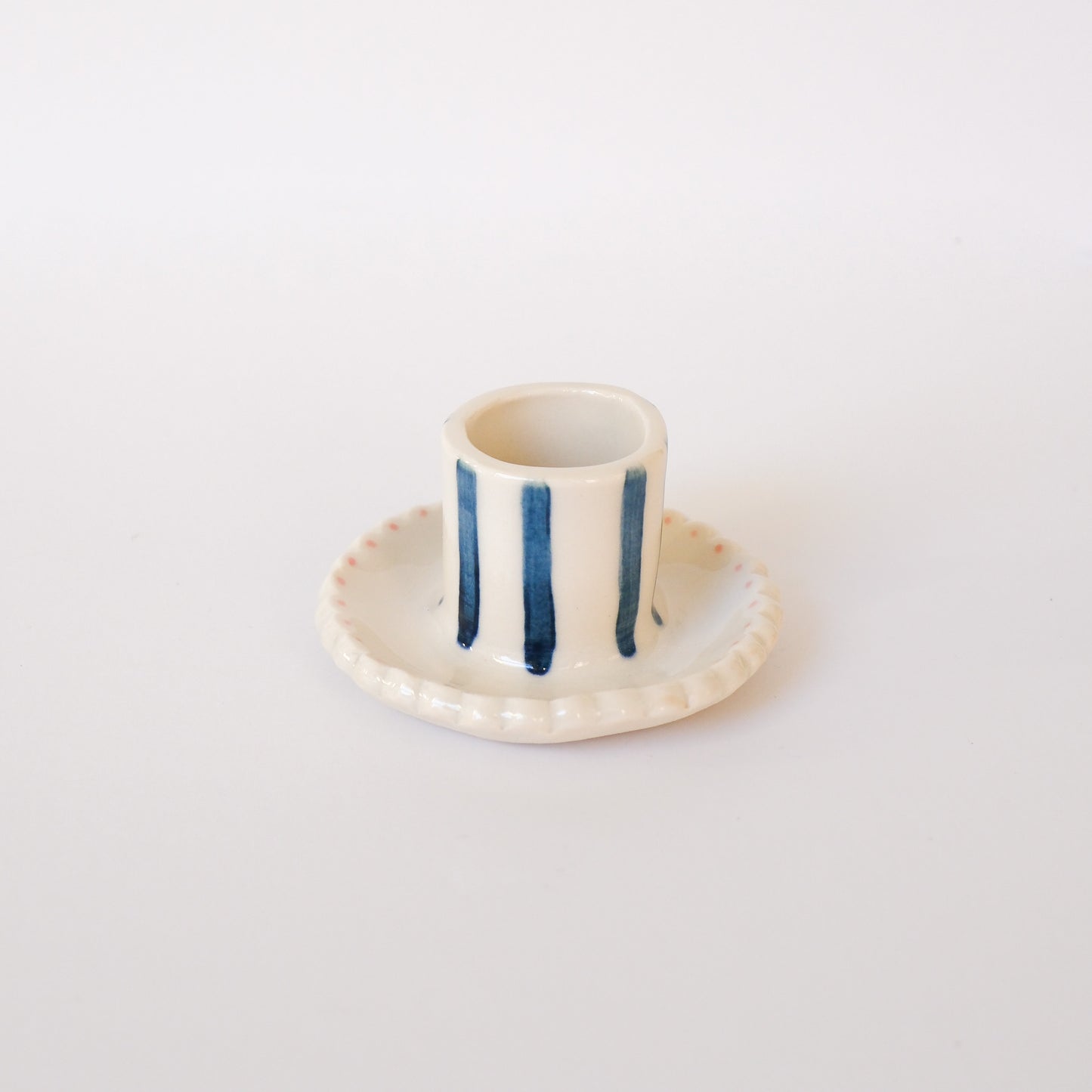 Blue Stripe Candle Holder