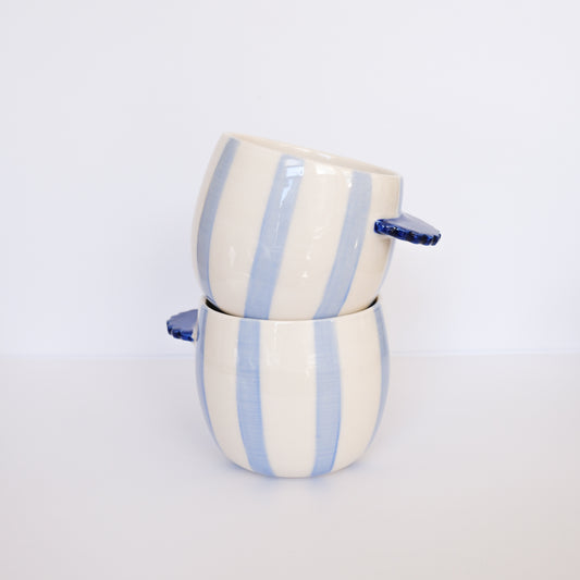 Blue Stripe Nubby Cup