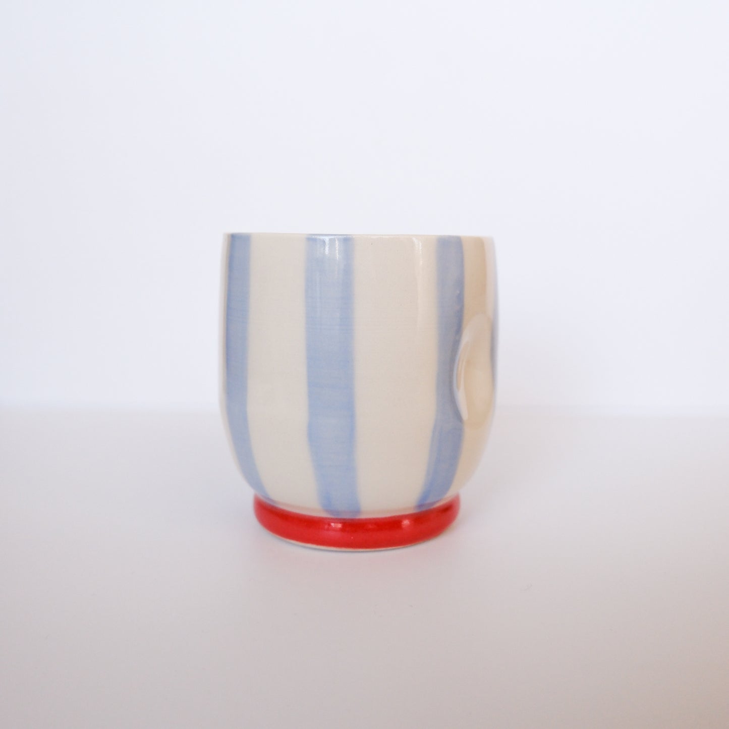 Blue Stripe Thumb Cup