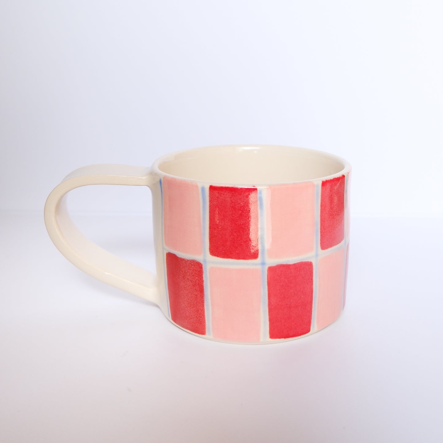 Red and Pink Checkerboard Mug