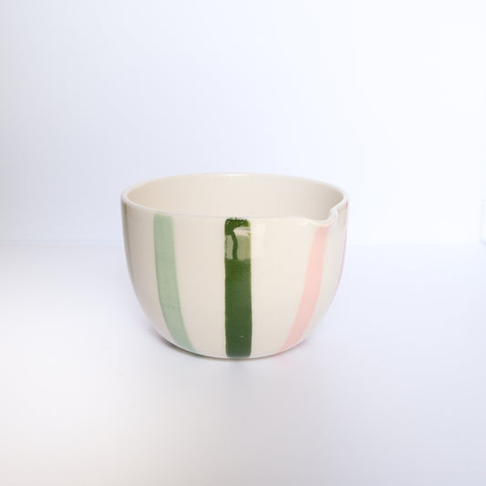 Evergreen Stripe Matcha Bowl