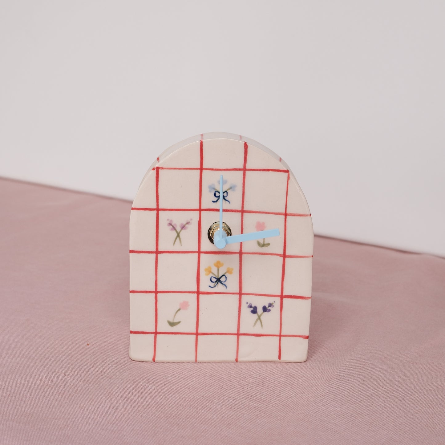 Flower Wallpaper Mantle Clock