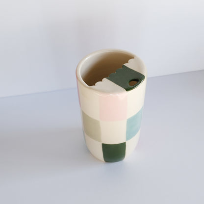 Evergreen Checkerboard To-Go Cup